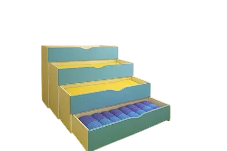 Ліжко дитяче 4-х ярусне, розміри 1300x600 мм (БІГУН)